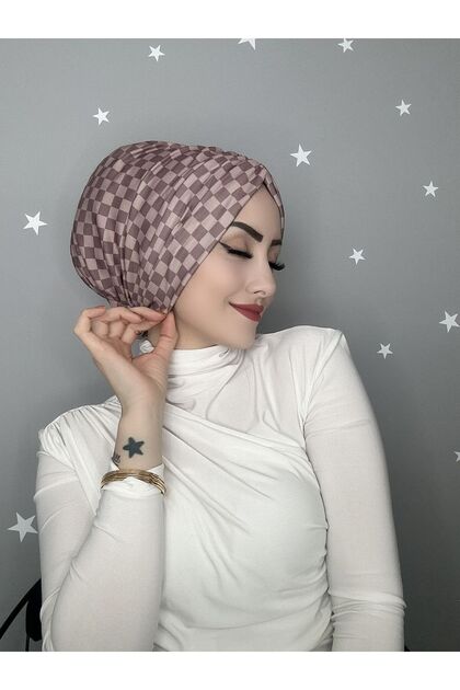 B32 Patterned Drawstring Ready Made Bonnet