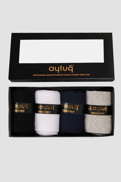 Men's Cotton 4 Pairs Special Boxed Towel Sports Socket Socks 55407 1