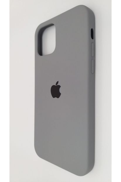 Pirok Store Iphone 12 Pro 6.1 Gri Içi Kadife Logolu Silikon Kılıf - 2