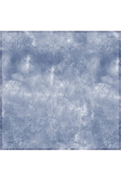 Women's Blue Twill Silk Scarf 8333D