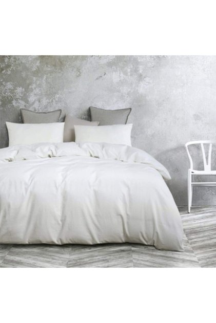 Life Gold Series Plain White Single White Cotton Bedding Set