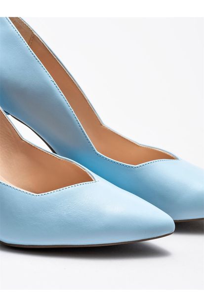 Elle Shoes Mavi Hakiki Deri Kadın Stiletto - 3