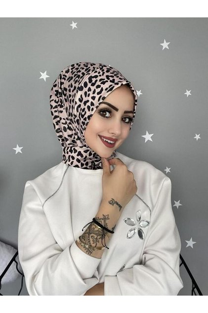 DC5 PATTERNED Snap Fastener Ready Practical Hijab Daily and Pool Bonnet Hijab Women's Shawl Scarf