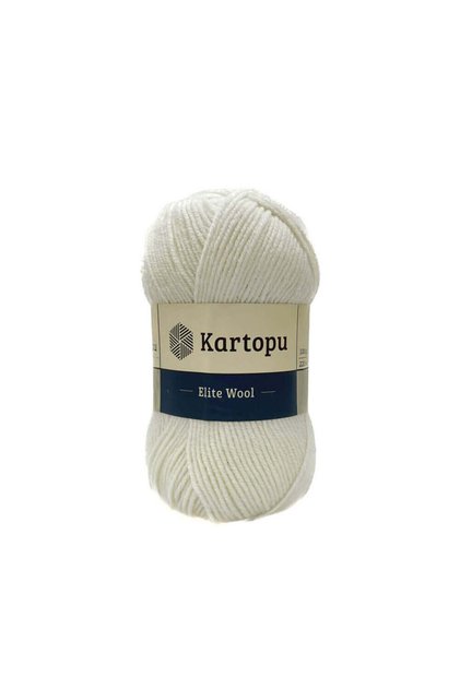 Elite Wool K010 White 49% Wool Knitting Yarn Sweater & Sweater & Cardigan & Vest Winter Knitting Yarn