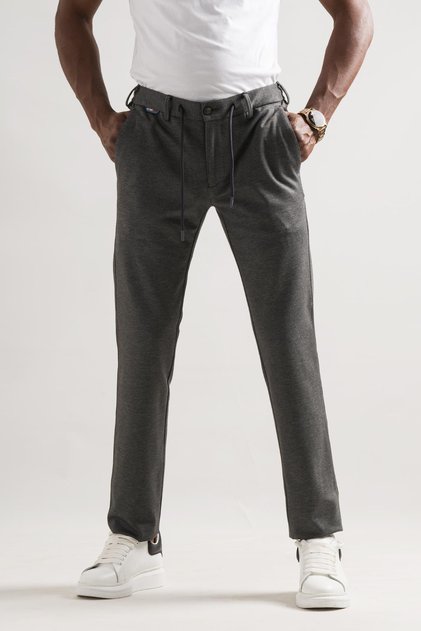 Likralı Beli Lastikli Iplikli Kışlık Kumaş Erkek Jogger Pantolon