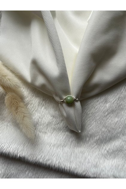 Chrysoprase Stone Adjustable Natural Stone Handmade Wire Ring