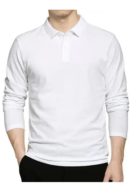 Polo Collar Long Sleeve T-Shirt Cotton Long Sleeve Polo Collar T-Shirt nblmj5894