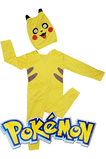 Pokemon Çocuk Kostüm Pikachu Maske Kuyruklu