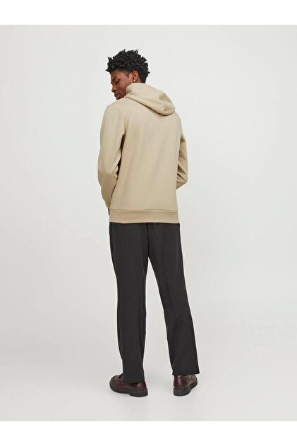 JACK & JONES Jornorrebro EMB Sweat Zip Hood Noos - Felpa Con Cappuccio E Cerniera Uomo - Taglio Largo