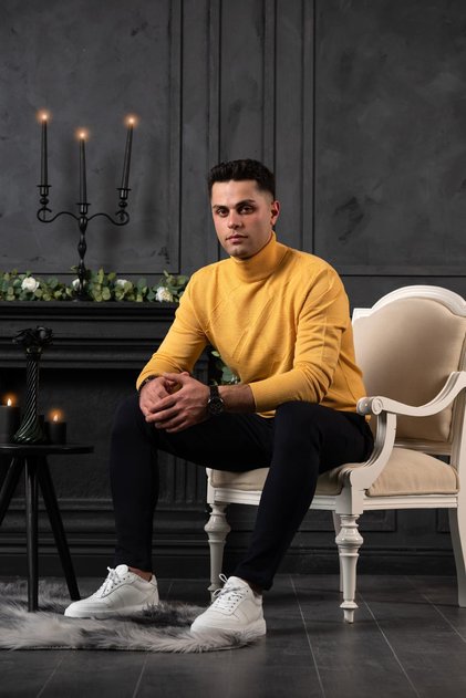 Nehir By Ahmet Ülker Regular Fit Turtleneck Cotton Men's Knitwear Sweater