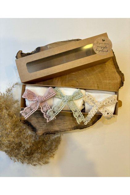 3 Pieces Luxury Baby Kids Socks Set with Gift Box