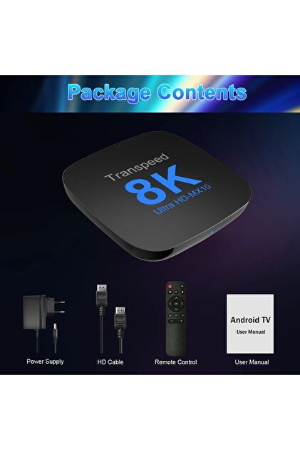 トランススピードAndroid 13.0搭載 8K TV BOX Mediabil Transpeed 8K ATV Android 13 Akıllı TV kutusu RK3528