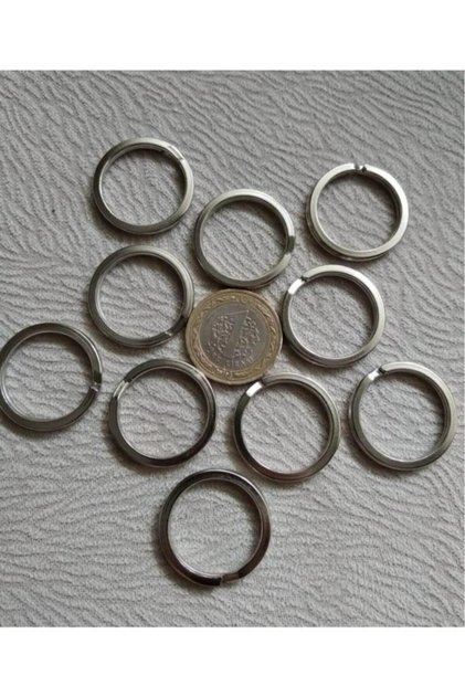 BEİLYS 100 Pieces 28 Mm Flat Keychain Ring