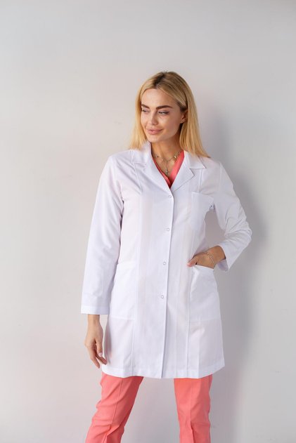 Gömlek Yaka Kadın Doktor Öğretmen Hemşire Laboratuvar Önlüğü