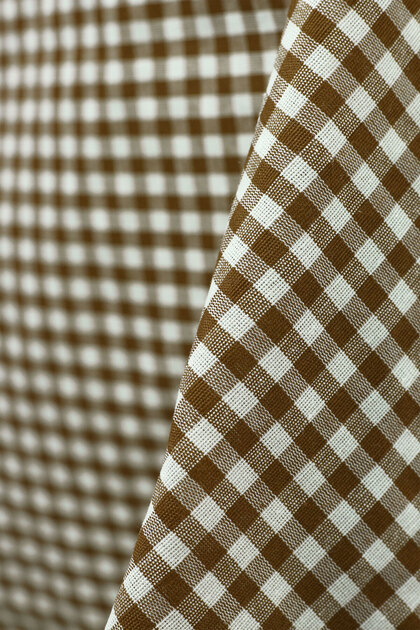 Brown White Checkered Zephyr 1 Meter
