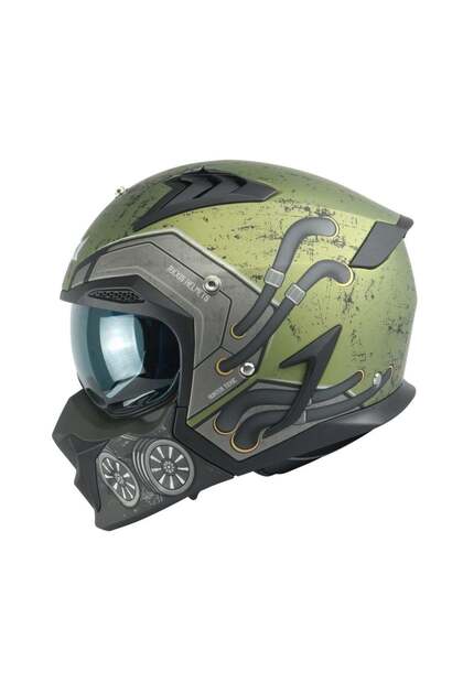 Axxis HUNTER SV TOXIC C6 MATT GREEN MOTOSİKLET KASKI - Fiyatı