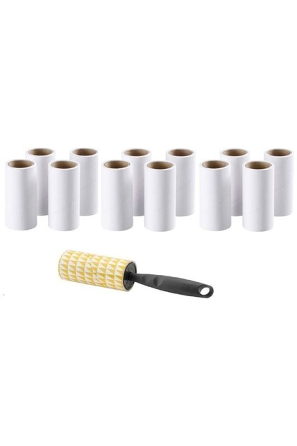 Cat Dog Feather Rope Dust Collector Roller Bastis with 12 Spare Cartridges