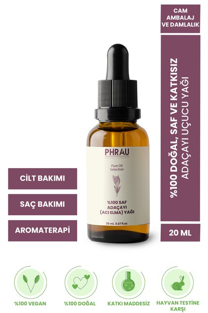 %100 Saf Ve Doğal Adaçayı (Acı Elma) Uçucu Yağı 20 ml (Yağlı cilt bakımı, Rahatlatıcı, Aromaterapi.)