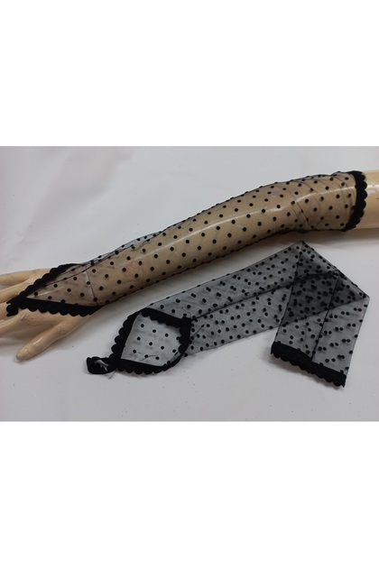Alessi polka dot fingerless sleeves black