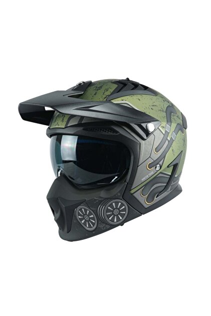 Axxis HUNTER SV TOXIC C6 MATT GREEN MOTOSİKLET KASKI - Fiyatı