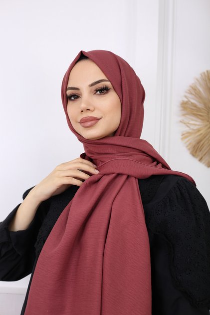 Tesettür Kadın Pamuk Cazz Şal Modeli-gül Kurusu