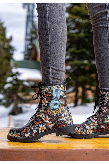 Women's Vegan Leather Black Long Boots - Are You Lost Design