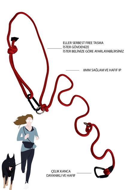 Eller Serbest Free Koşu Ve Yürüyüş Gezdirme Tasması