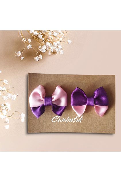 Pink Purple Bow 2-Piece Buckle