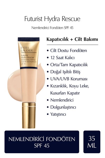 Futurist Hydra Rescue SPF 45 Nemlendirici Fondöten 35ml - Renk: 2N1 Desert Beige