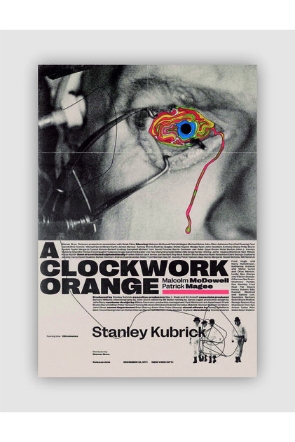 A Clockwork Orange - Otomatik Portakal Film Duvar Posteri - Kalın Kağıt - Çerçevesiz