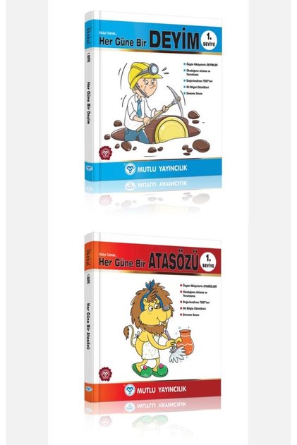 Her Güne Bir Deyim 1.seviye + Her Güne Bir Atasözü 1.seviye 2'li Set