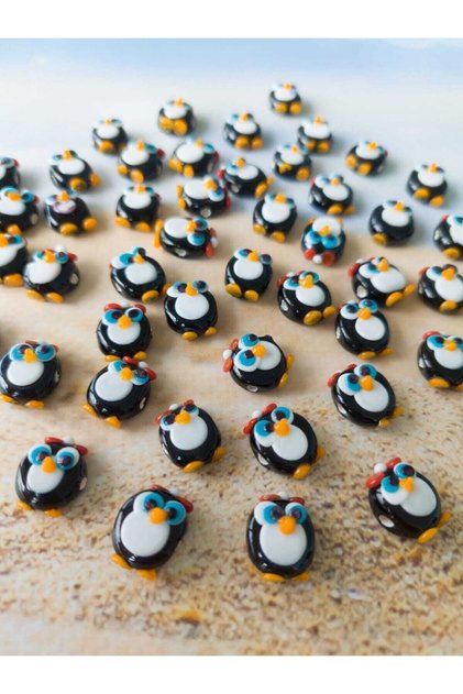 Murano Cam Boncuk - Pervaneli Penguen (1 ADET)