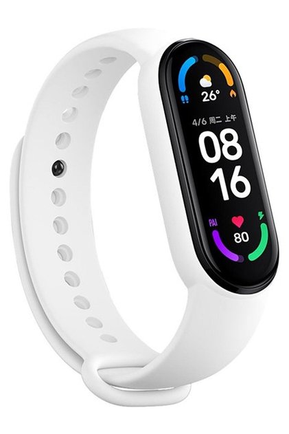 Xiaomi Mi Band 5/6 Compatible High Quality Silicone Band (BAND ONLY) (WHITE)