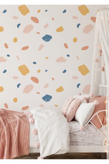 Pastel Şekiller Çocuk Odası, Kreş, Anaokulu Duvar Stickerı