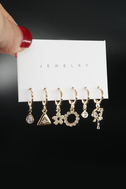 Women's Vip Series Special Design Baguette Zircon Stone 6-Piece Earring Set