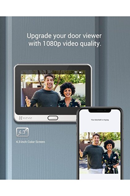 EZVIZ Renkli Ekranlı Görüntülü Kapı Zili Kamerası Kablosuz, 4,3