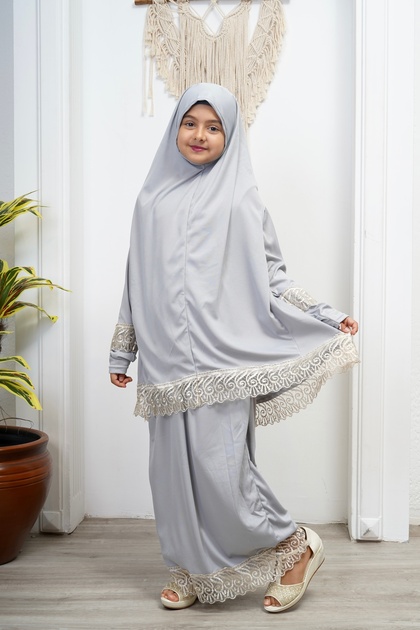 Children's Two-Piece Prayer Outfit Gray