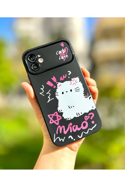 iPhone 11 Black Patterned Case