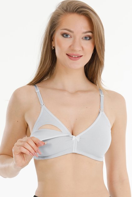 Penye Breastfeeding Bra Without Covers Hg0063 Gray