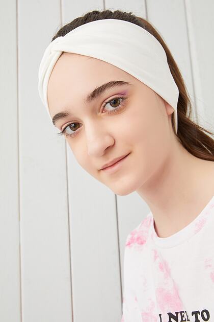 White Children's Youth Bandana Hair Band Extra Soft Flexible Natural 100% Cotton Combed