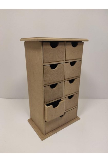 Raw MDF Nine Drawer Box