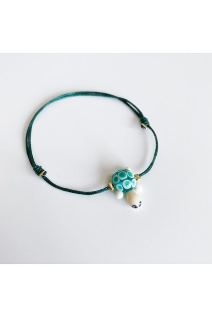 Murano Green Turtle Bracelet