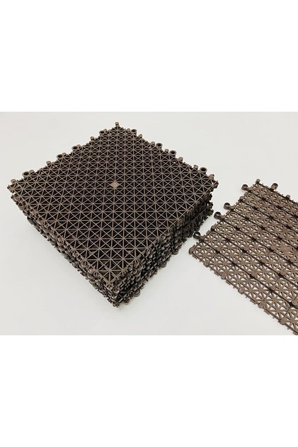 Plastic Unbreakable Floor Tiles Flooring Covering Bathroom Flooring 25X25, (3 Pieces)