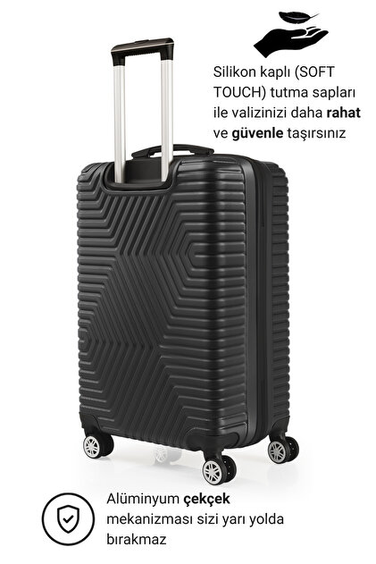 G&D Polo Suitcase Abs Siyah Orta Boy Valiz 600.01-O - Fiyatı