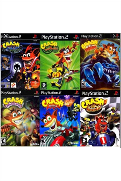 THQ Playstatıon 2 - Crash Serisi 6 Oyunluk Set - Sadece Çipli