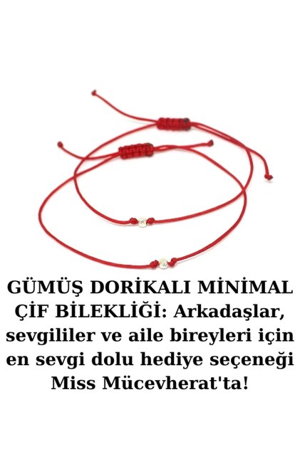 925 Ayar Gümüş Dorikalı Çift Bilekliği Arkadaş Bilekliği Şans Bilekliği 2 ADET