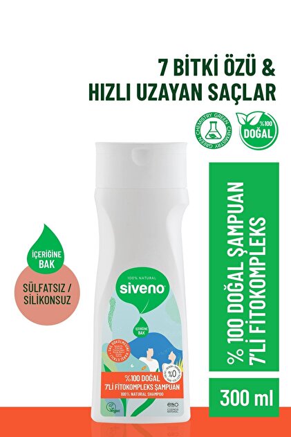 Siveno %100 Doğal Fitokompleks Şampuan 7 Değerli Bitki Yoğun Dökülme Karşıtı Dolgunlaştırıcı 300 ml - 2