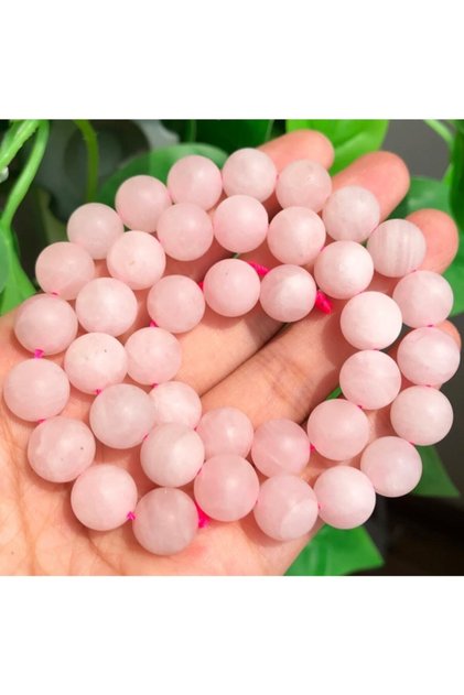 1 Dizi Doğal Pembe Kuvars Taşı Dizi Doğaltaş 8mm