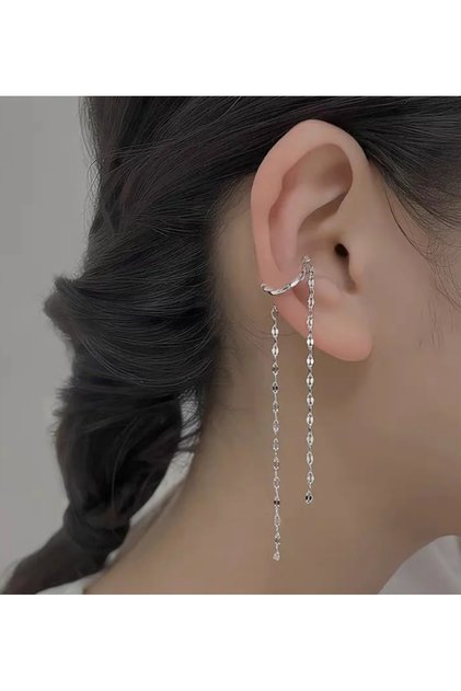 Deliksiz Küpe, Kıkırdak Küpe, Ear Cuff Kadın Küpe