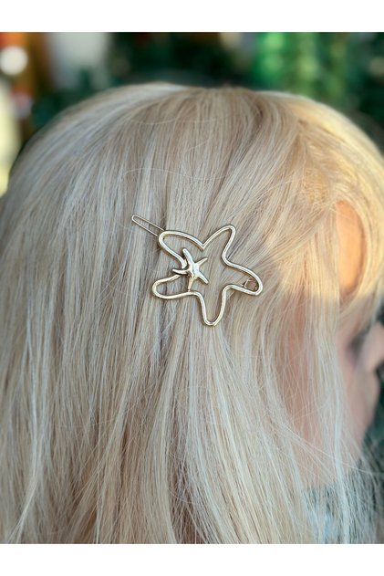 Imported Luxury Single Gold Gold Metal Large Sea Star Pattern Side Buckle Women's Children's Snap Collet